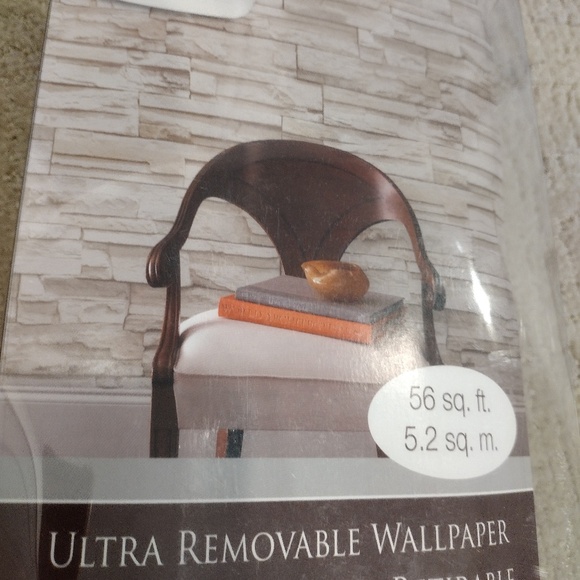 York Sure Strip Prepasted Ultra Removable Wallpaper STONE Good Condition - Picture 5 of 5